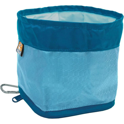 Kurgo Zippy Collapsible Dog Travel Bowl For Food And Water Portable Hiking Pet Container With Carabiner Coastal Blue Forty Eight Fluid Ounces