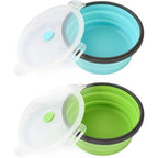 Joyinjojo Large Collapsible 40 Ounce Travel Dog Bowls 2 Pack With Lids Foldable Silicone Portable Food And Water Bowls For Medium And Large Dogs