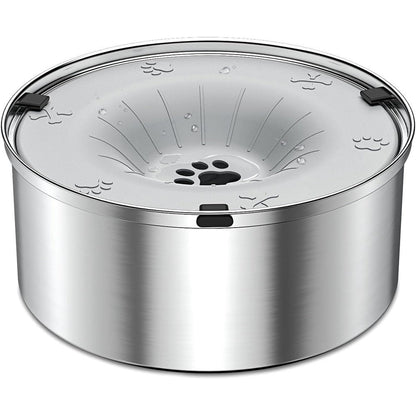 Schitec No Spill Dog Water Bowl Stainless Steel Slow Drinking Anti Splash Pet Travel Water Dispenser Light Gray Forty Ounce One Point Two Liters