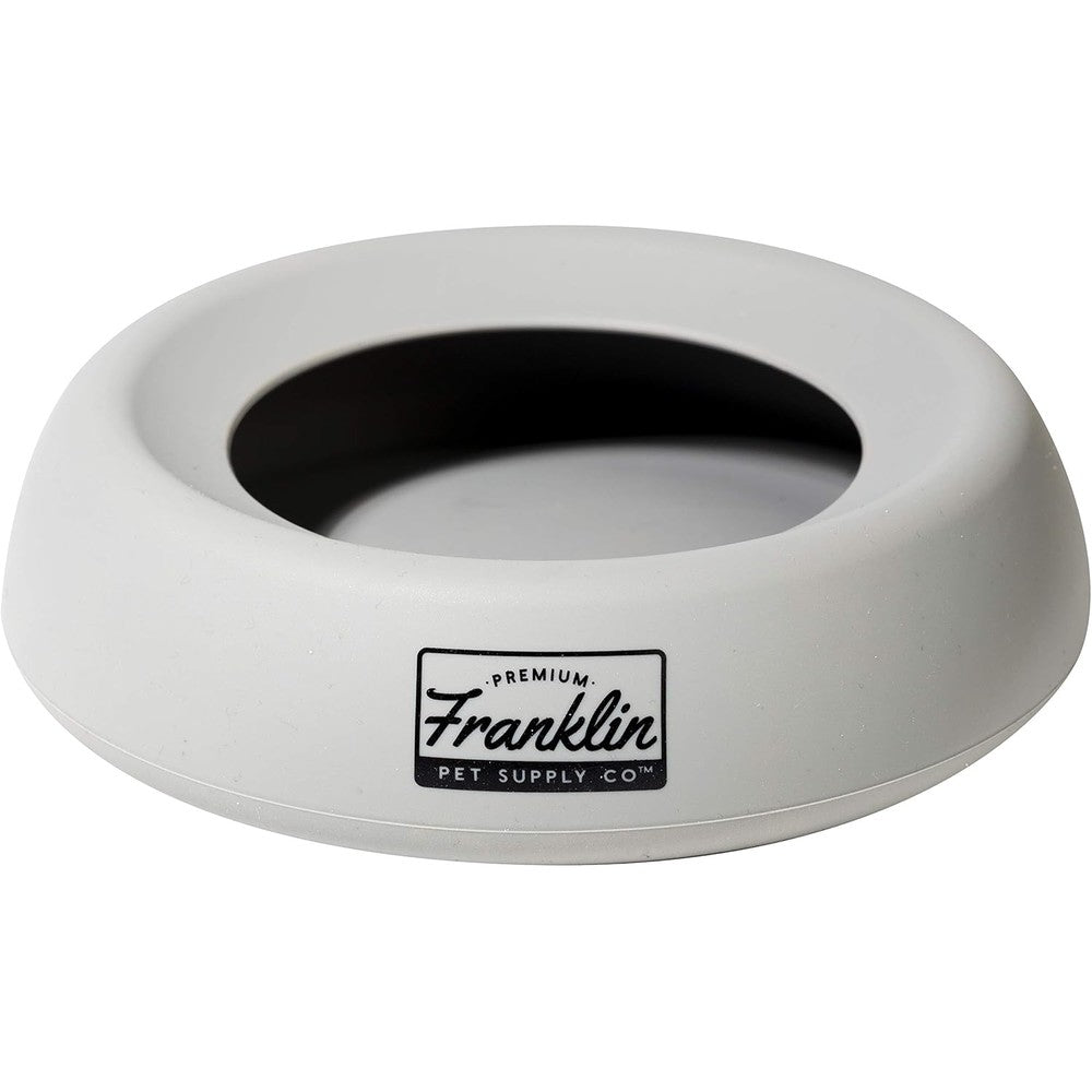 Franklin Sports Spill Proof Pet Bowl No Splash Travel Water And Food Dish For Dogs And Cats Portable Silicone Dish White Large Size Sixteen Ounce