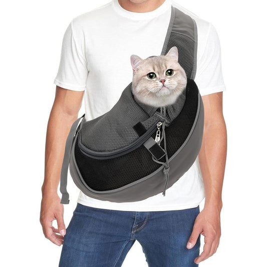 Shuixiong Mesh Adjustable Pet Sling Carrier Hands Free Breathable Zipper Pocket Bag For Small Dogs And Cats Up To 5 Pounds