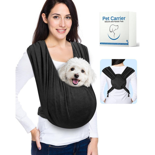 Vokvaktak Dog Sling Carrier For Small Dogs And Cats Up To 20 Pounds Adjustable Front Pet Chest Carrier For Travel And Daily Walks Black