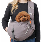 Tirige Pet Sling Carrier For Small Dogs And Cats Hands Free Crossbody Bag With Safety Leash Multiple Pockets Gray Weight Capacity 5 To 15 Pounds