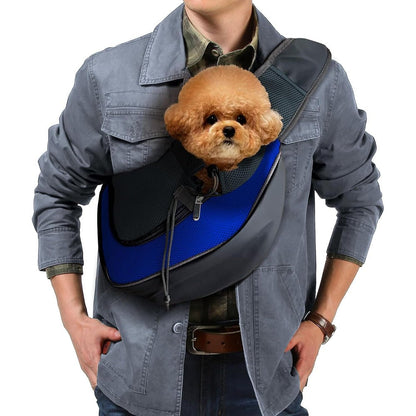 Pucewmy Pet Dog Sling Carrier Breathable Mesh Adjustable Puppy Carrier For Small Dogs Cats And Rabbits Blue Large Size