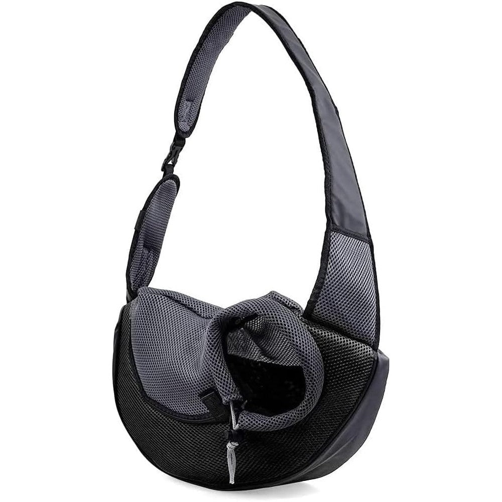 Kucehiup Pet Sling Carrier For Small Dogs And Cats Breathable Mesh Hands Free Puppy Backpack Black For Pets 3 Pounds To 6 Pounds
