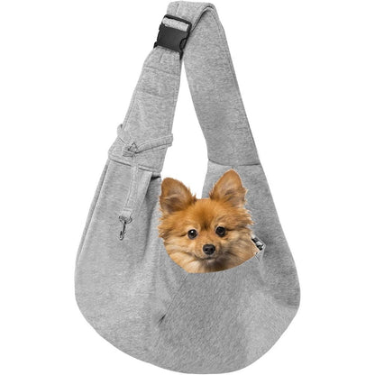 Snqqmtt Dog Carrier Sling For Small Dogs And Cats Up To 12 Pounds Adjustable Hands Free Puppy Travel Bag In Gray
