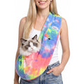 OkayOnee Hands Free Cat Sling Carrier And Pet Sling For Small Dogs And Cats 3 To 14 Pounds Ultra Soft Fleece Puppy Carrier Fruits Pattern