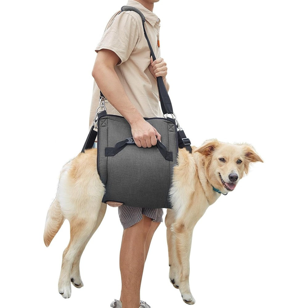 Coodeo Dog Carry Sling Emergency Backpack Pet Legs Support And Rehabilitation Harness For Senior Dogs Joint Injuries Arthritis And Stairs XL Black