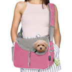 PetAmi Dog Sling Carrier For Small Dogs Under 10 Pounds, Hands Free Crossbody Puppy Cat Travel Bag With Breathable Mesh And Padded Strap, Pink