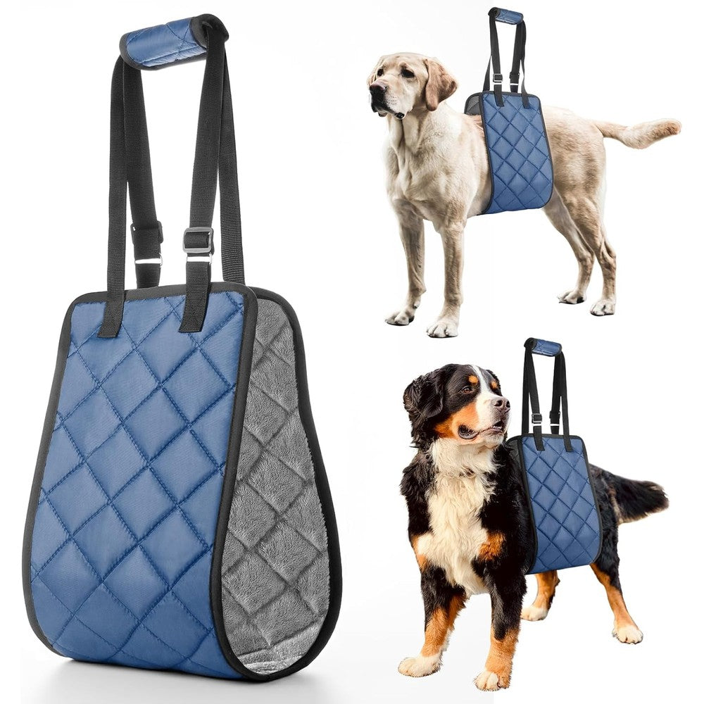 Moonsea Adjustable Dog Lift Harness For Large Dogs Hind Leg Support Soft Rehab Sling For Senior Injured And Post Surgery Dogs Large Blue