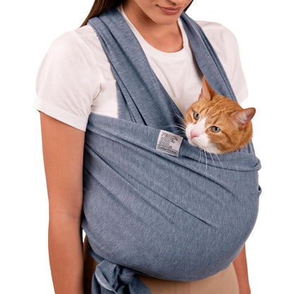 CollarDirect Cat Sling Carrier For Small Pets And Dogs Anti-Anxiety Kitten Pouch In Gray Standard Size