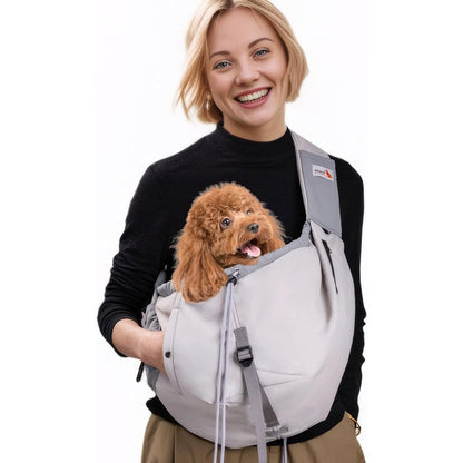 Senior Budday Dog Carrier Sling For Small Dogs And Cats Up To 20 Pounds, Puppy Carrying Backpack Pet Purse With Adjustable Shoulder Strap, Grey