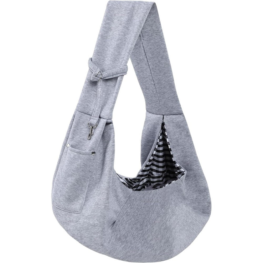 Arzqut Dog Carrier Sling Reversible Puppy Carrier Purse With Storage Pocket For Small Dogs And Cats Gray Travel Safety Harness