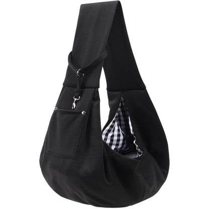 Arzqut Reversible Puppy Carrier Sling Hand Free Dog Purse With Storage Pocket For Small Dogs And Cats Safety Travel Harness Black