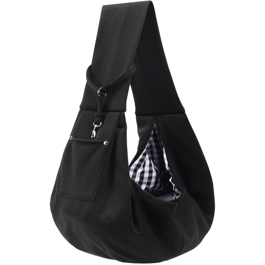 Arzqut Reversible Puppy Carrier Sling Hand Free Dog Purse With Storage Pocket For Small Dogs And Cats Safety Travel Harness Black