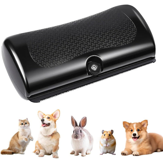 Groomi Deshedding And Grooming Pet Brush For Dogs Cats And Rabbits Ergonomic Loose Undercoat Hair Remover Tool Black