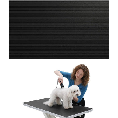 IPENP Dog Grooming Table Mat High Density PVC Non Slip Cushioning Pet Grooming Pad For Home And Professional Groomers Black 24x47 Inch