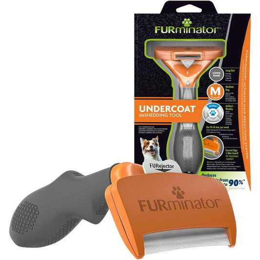 FURminator Undercoat deShedding Tool for Medium Breed Long Hair Dogs Weighing Nine to Twenty Three Kilograms
