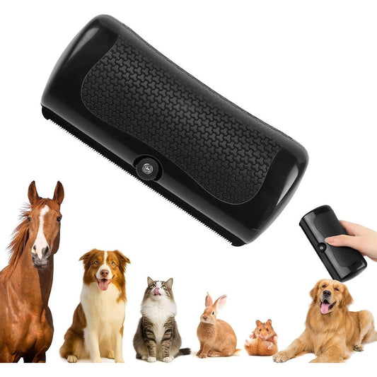 WapaW Pet Deshedding Brush For Dogs And Cats Easy Hair Removal Tool And Undercoat Grooming Blade For Rabbits And Horses Black