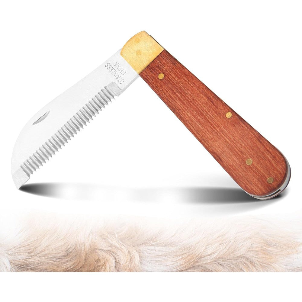 NRTFE Hand Stripping Tool Right Handed Fold Up Design Horse Dog Grooming Shedding Blade And Thinning Cutter For Bot Eggs