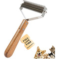 MZLDCHP Extra Large Two Sided Wooden Pet Comb and Undercoat Rake for Dogs and Cats Professional Deshedding and Dematting Tool