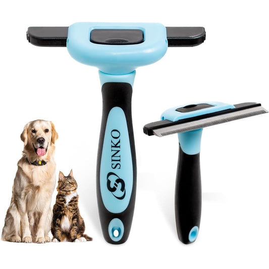 Sinko Deshedding Tool For Dogs And Cats Pet Grooming Brush For Shedding Control Blue
