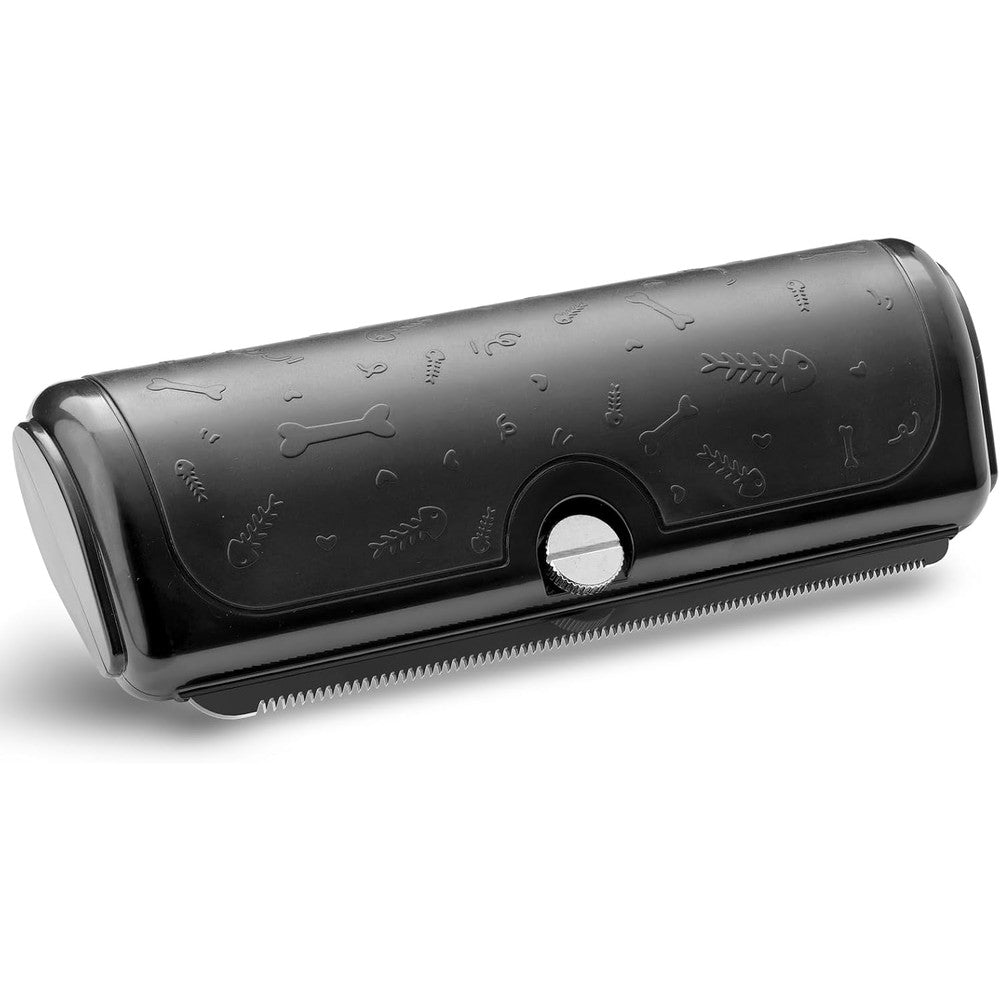 PetPog Deshedding Brush For Dogs Cats And Rabbits Professional Pet Grooming Comb With Replaceable Stainless Steel Blade Black