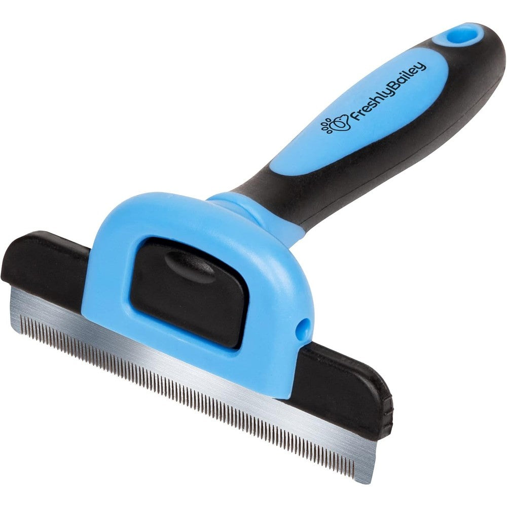 Freshly Bailey Deshedding Brush For Short Haired Dogs And Cats Highly Effective Grooming Comb For Shedding Short Hair Stainless Steel Blade 1 Count