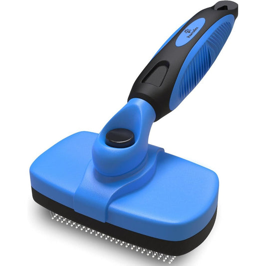 Pawradise Self Cleaning Slicker Dog Brush For Shedding Skin Friendly Grooming Tool For Long Haired And Short Haired Cats And Dogs 1 Count