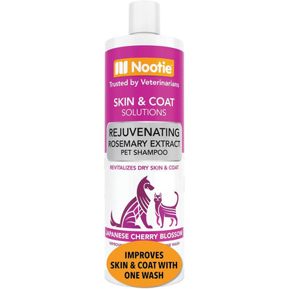 Nootie Rejuvenating Formula Pet Shampoo Japanese Cherry Blossom And Rosemary Extract For Dogs And Cats 16 Fluid Ounce