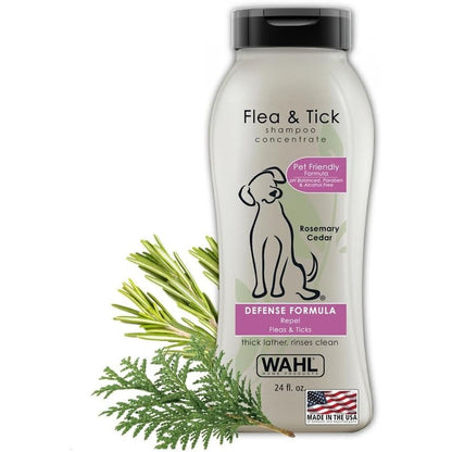 Wahl Usa Flea And Tick Repelling Dog Shampoo Defense Formula With Rosemary And Cedar Scent 24 Fluid Ounce