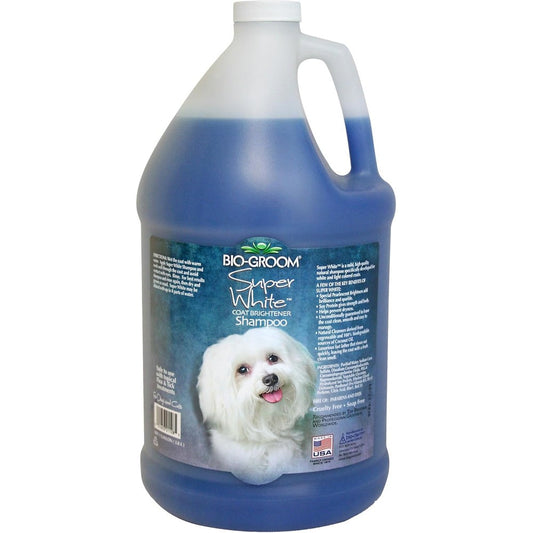 Bio-Groom Super White Coat Brightener Dog Shampoo For White And Light Colored Coats 1 Gallon 3.8 Liters