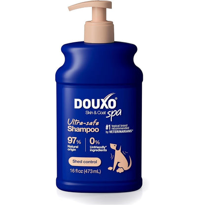 Douxo Spa Shed Control Dog Shampoo 16 Fluid Ounces For Excessive Shedding And Hydrated Skin With Omega 3 And Vitamins E And B5