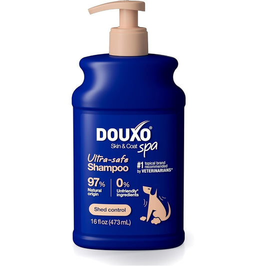 Douxo Spa Shed Control Dog Shampoo 16 Fluid Ounces For Excessive Shedding And Hydrated Skin With Omega 3 And Vitamins E And B5