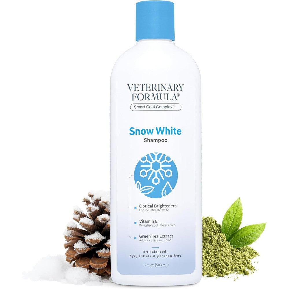 Veterinary Formula Snow White Shampoo For Dogs And Cats, Gentle Whitening And Stain Removing Pet Shampoo, 17 Fluid Ounce