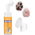 GJYC PET Paw Cleaner For Dogs And Cats No Rinse Foaming Cleanser With Silicone Brush Rose Scent 6.8 Fluid Ounce