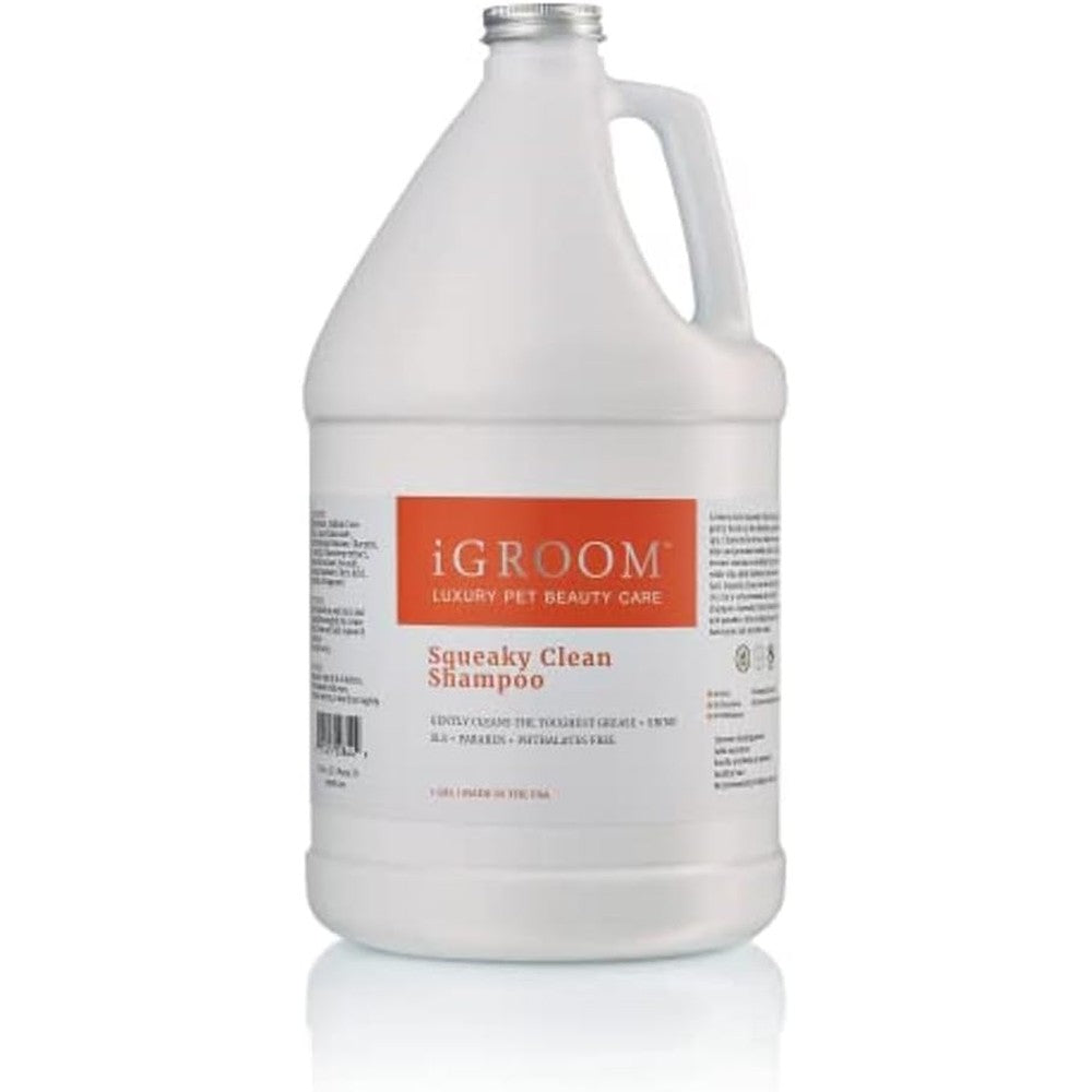 iGroom Squeaky Clean Dog Shampoo Luxury Pet Beauty Care Intense Cleaning Formula With Chamomile Extracts For All Coat Types 3.8 Liter