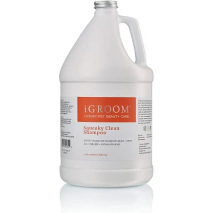 iGroom Squeaky Clean Dog Shampoo Luxury Pet Beauty Care Intense Cleaning Formula With Chamomile Extracts For All Coat Types 3.8 Liter