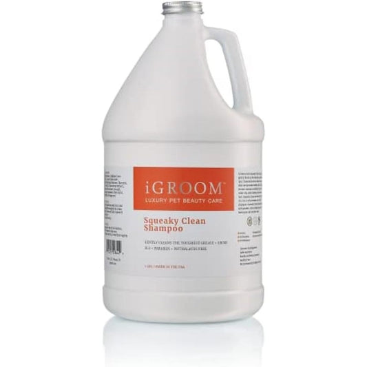 iGroom Squeaky Clean Dog Shampoo Luxury Pet Beauty Care Intense Cleaning Formula With Chamomile Extracts For All Coat Types 3.8 Liter