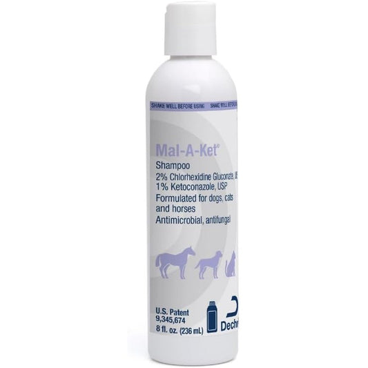 Dechra Mal-A-Ket Medicated Shampoo For Dogs Cats And Horses Antibacterial And Antifungal Formula 8 Fluid Ounce