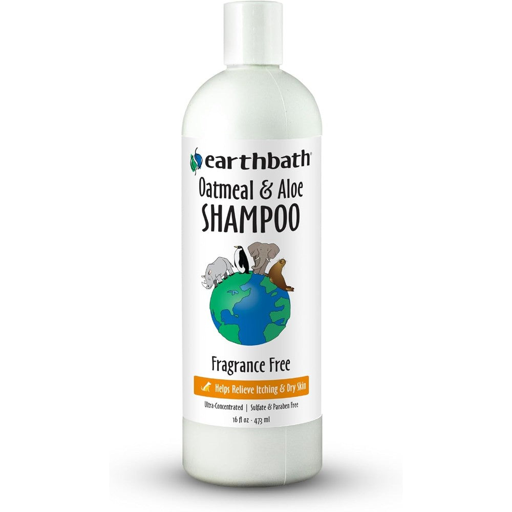 Earthbath Oatmeal And Aloe Dog Shampoo For Itchy Dry Skin Relief Fragrance Free Formula 16 Fluid Ounces