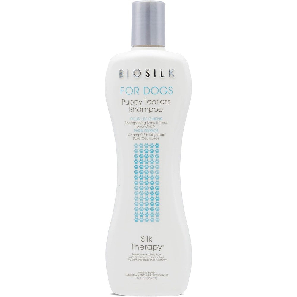 BioSilk For Dogs Puppy Tearless Shampoo Gentle Dog Wash With Silk Proteins And Vitamins 12 Fluid Ounce