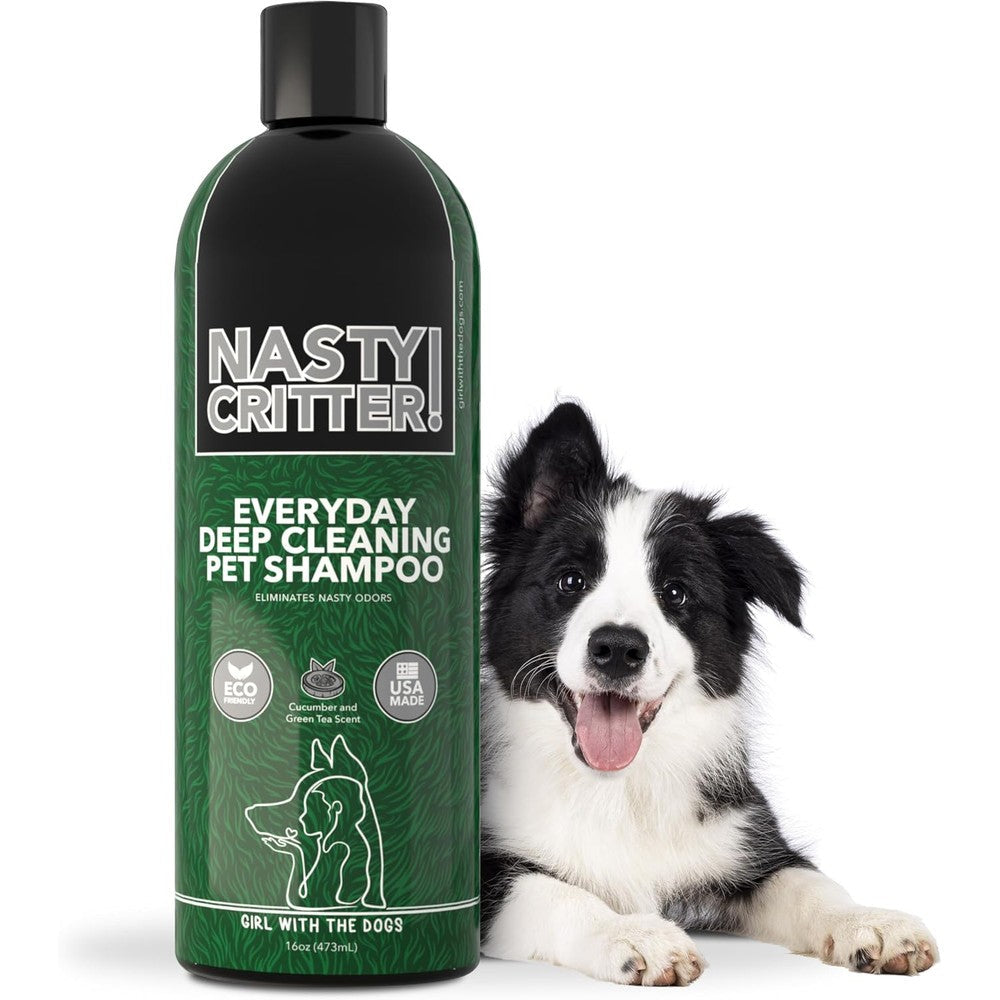 Girl With The Dogs Nasty Critter Everyday Deep Cleaning Dog And Cat Shampoo Cucumber And Green Tea Scent 16 Fluid Ounce