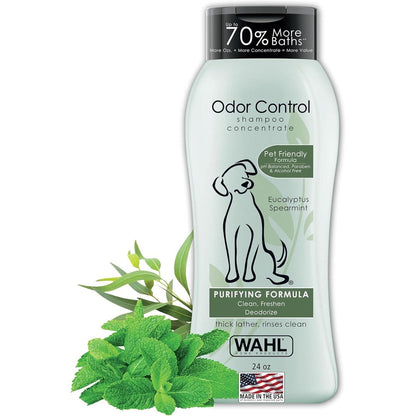 Wahl USA Odor Control Shampoo For Dogs And Pets Eucalyptus And Spearmint Scented Purifying Formula Twenty Four Fluid Ounce Bottle