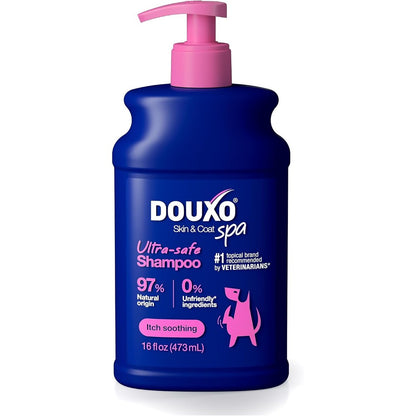 Douxo Spa Soothing Dog Shampoo For Sensitive Skin, Ultra-Safe Formula For Itchy Irritation, 16 Fluid Ounce, Radiant Coat And Soft Fur