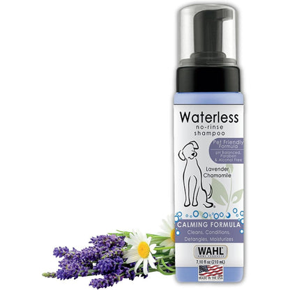 Wahl Pet Friendly Waterless No Rinse Shampoo For Animals Lavender And Chamomile Scented 7.1 Fluid Ounce Model 820014A