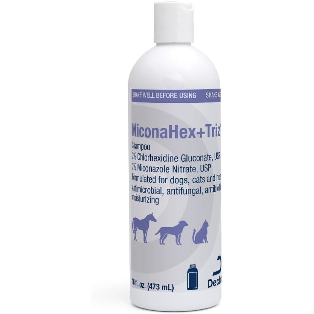 MiconaHex+Triz Medicated Antimicrobial And Antifungal Shampoo For Dogs Cats And Horses 16 Fluid Ounce