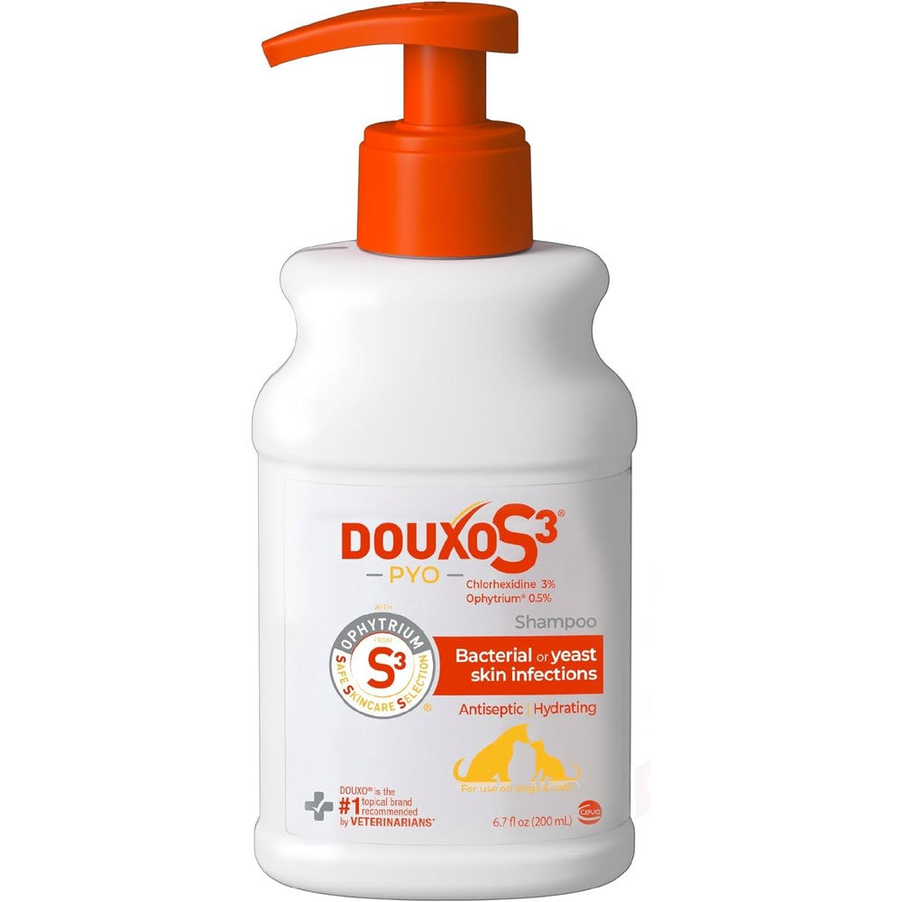 Douxo S3 Pyo Medicated Dog And Cat Shampoo With 3 Percent Chlorhexidine For Bacterial And Yeast Skin Infections 6.7 Fluid Ounces
