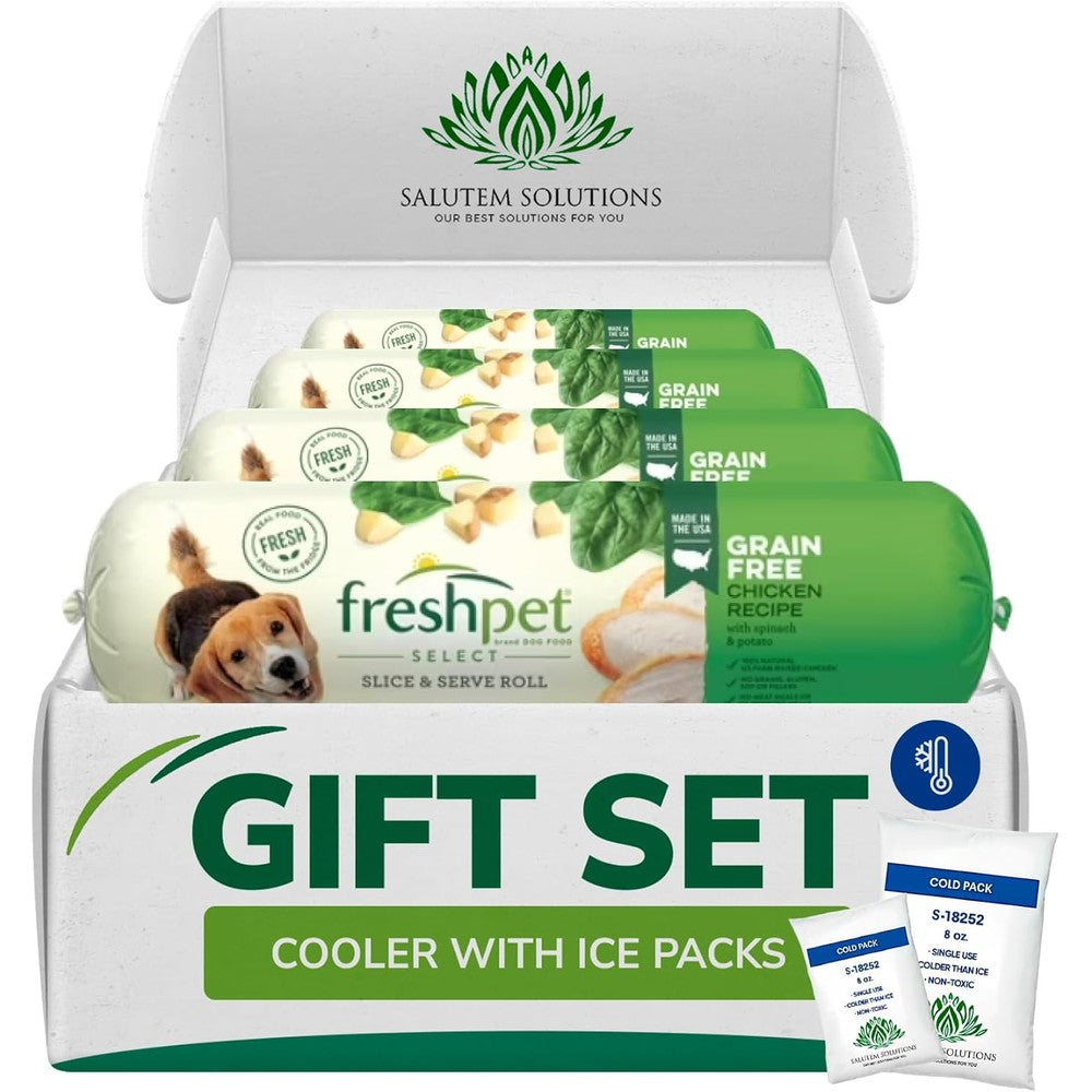 Freshpet Healthy And Natural Grain Free Chicken Dog Food Roll With Spinach And Potato 1.5 Pound Pack Of 4 Total 6 Pounds