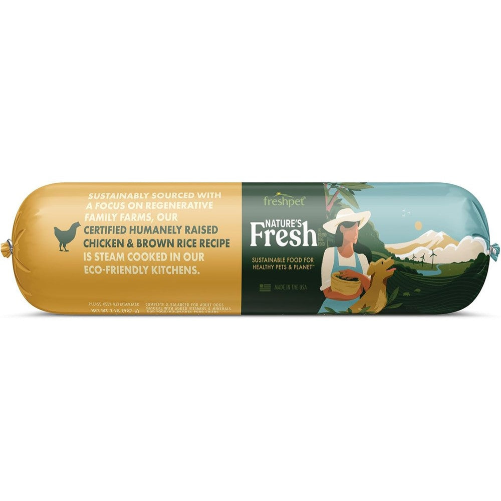 Freshpet Nature's Fresh Chicken And Brown Rice Recipe Refrigerated Dog Food 32 Ounce Roll